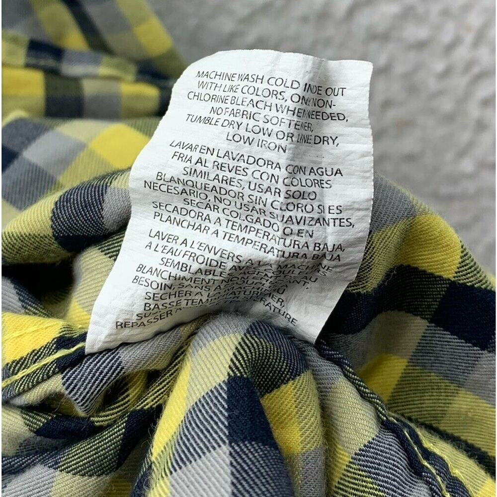 Wrangler Shirt Mens 3XL Regular Fit Metal Buttons Yellow Black‎ Gray Check Plaid - Picture 10 of 12